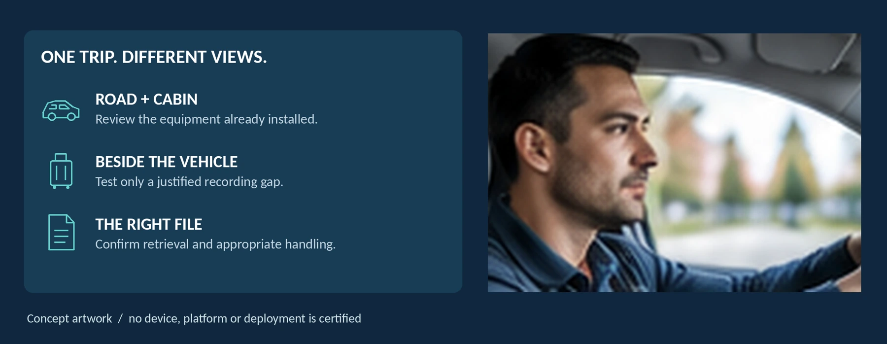 AI-created driving context and concept workflow. Not an actual passenger record, product test, platform endorsement or approved installation.