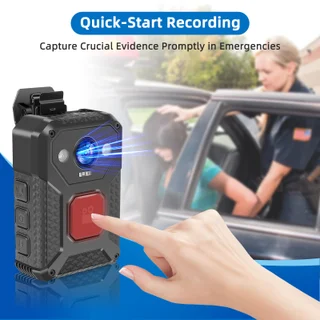 Starting recording with the large front button on SPIKECAM S7+.